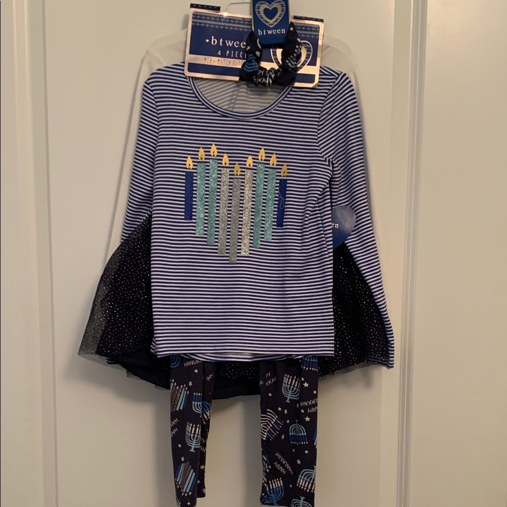 btween 5 piece Hanukkah Outfit with Candle Design